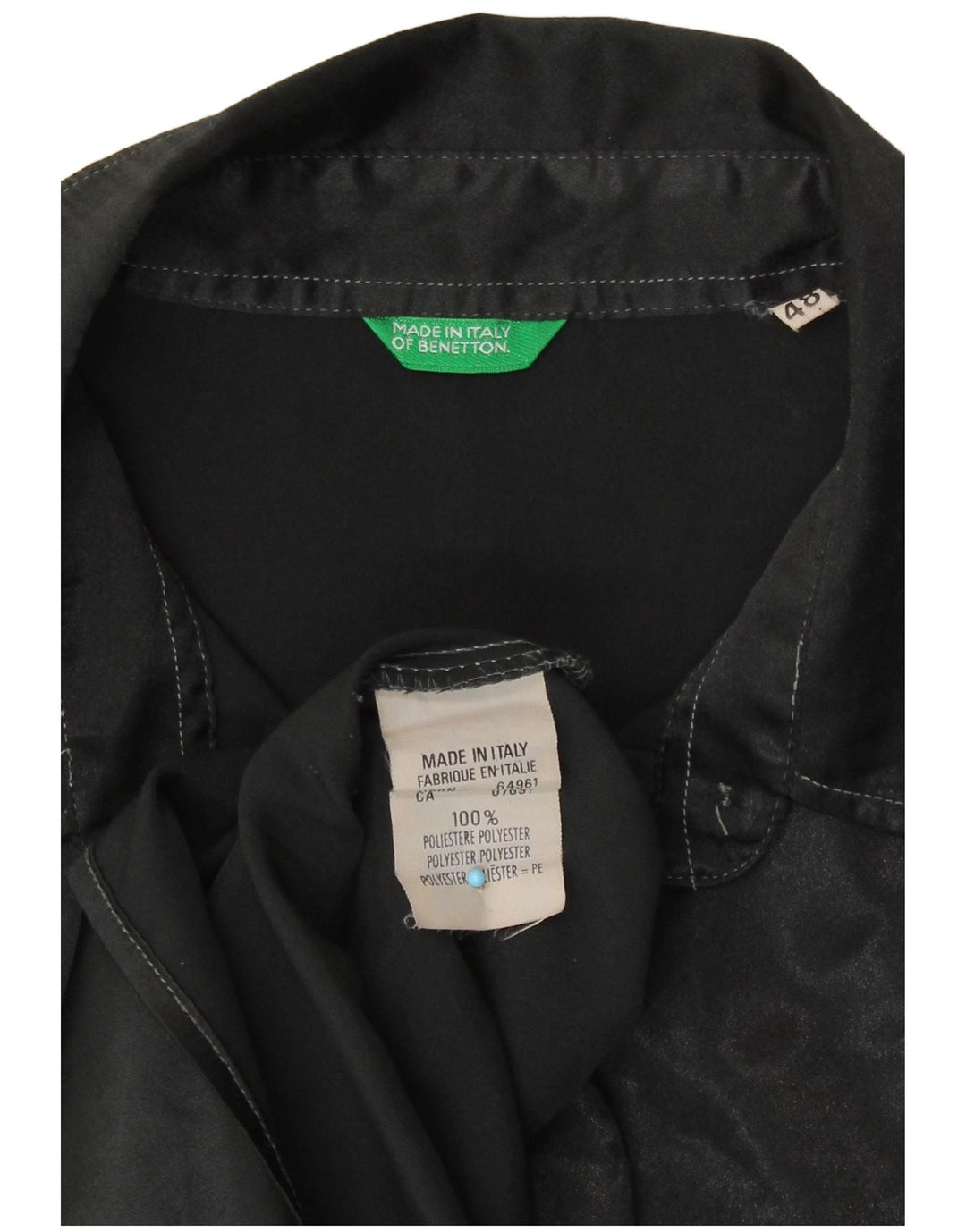 Женская рубашка Benetton IT 48 XL, черная, полиэстер с животным принтом
