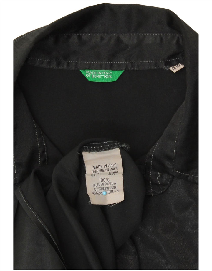 Женская рубашка Benetton IT 48 XL, черная, полиэстер с животным принтом