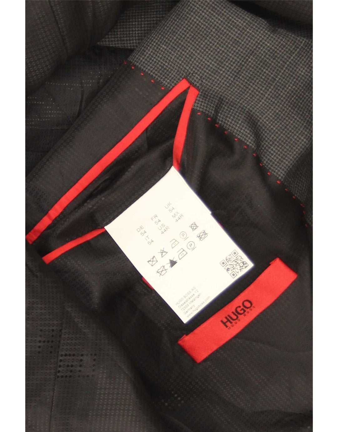 Мужской пиджак Hugo Boss на 2 пуговицах EU 54 2XL Серый с узором "гусиные лапки"