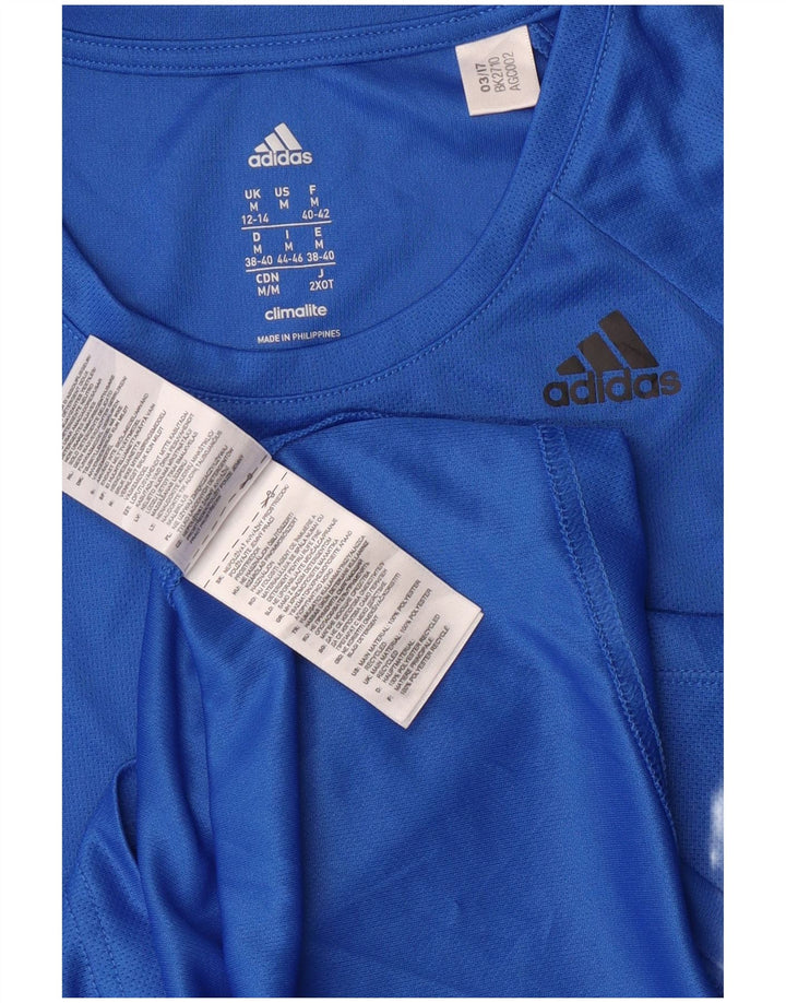 Женская футболка Adidas Climalite Top UK 12/14, средний синий полиэстер