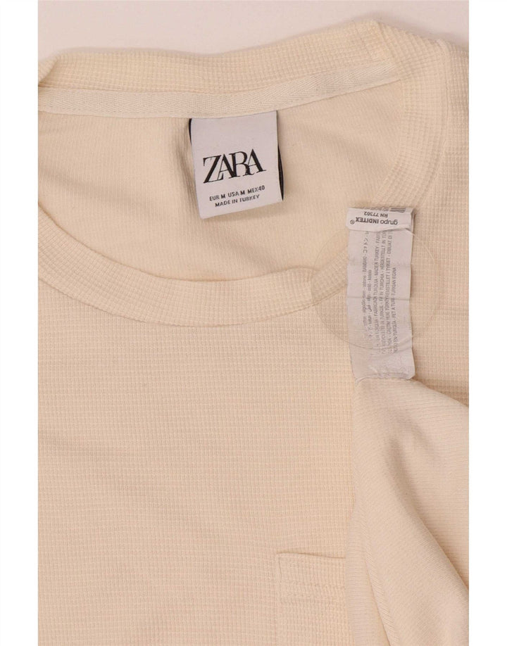 Мужской топ Zara с длинным рукавом среднего размера из белого хлопка