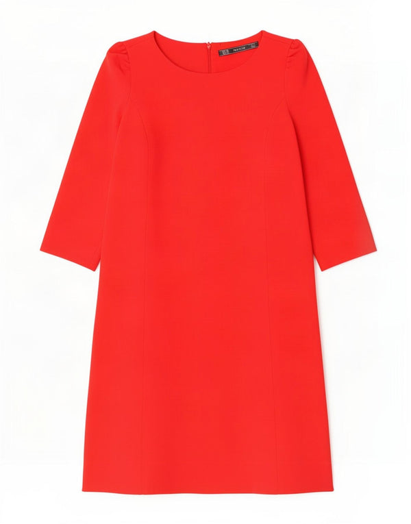 Женское платье А-силуэта с рукавом 3/4 Zara UK 6 XS, красное