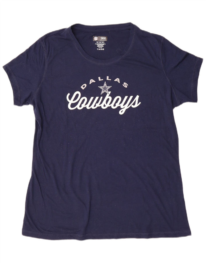 Женская футболка с рисунком NFL Dallas Cowboys, топ UK 18 XL, темно-синий полиэстер