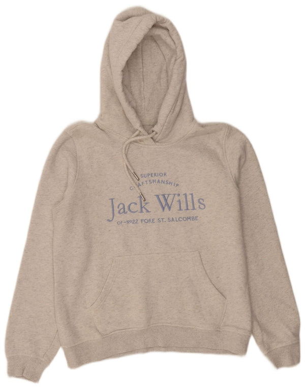 Женский джемпер с капюшоном Jack Wills UK 12, средний серый хлопок в крапинку