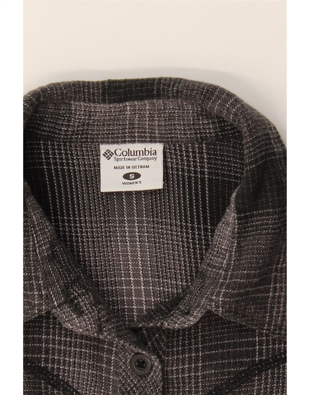COLUMBIA Womens Shirt UK 10 Small Grey Check Cotton Vintage Columbia and Second-Hand Columbia from Messina Hembry 