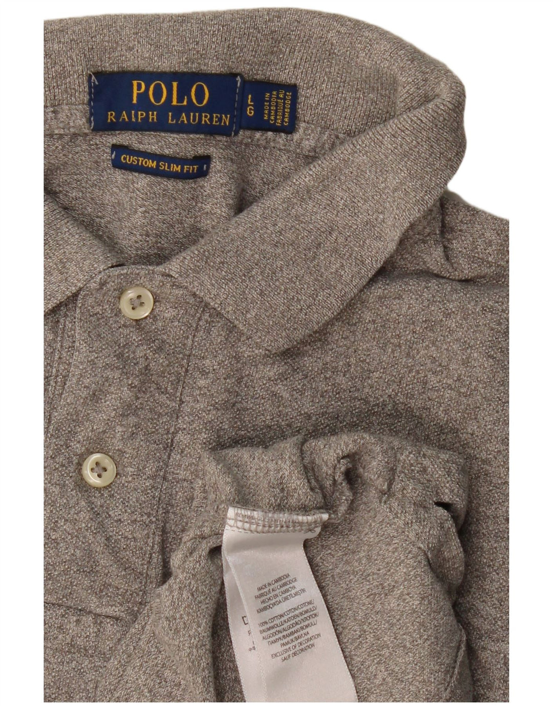 Мужская рубашка поло POLO RALPH LAUREN, большая серая, хлопок, на заказ