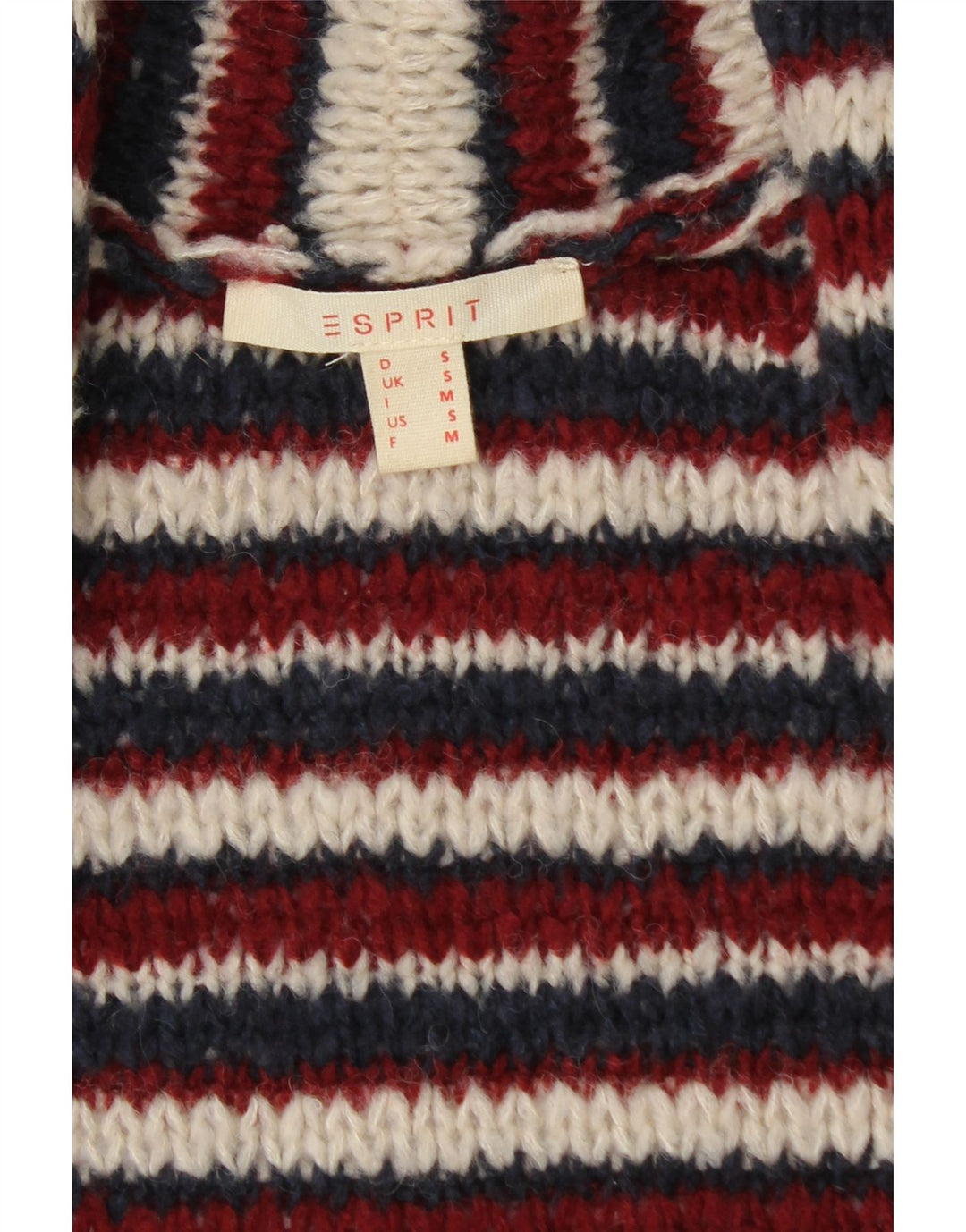 Женский укороченный кардиган оверсайз Esprit UK 10, маленький бордовый в полоску