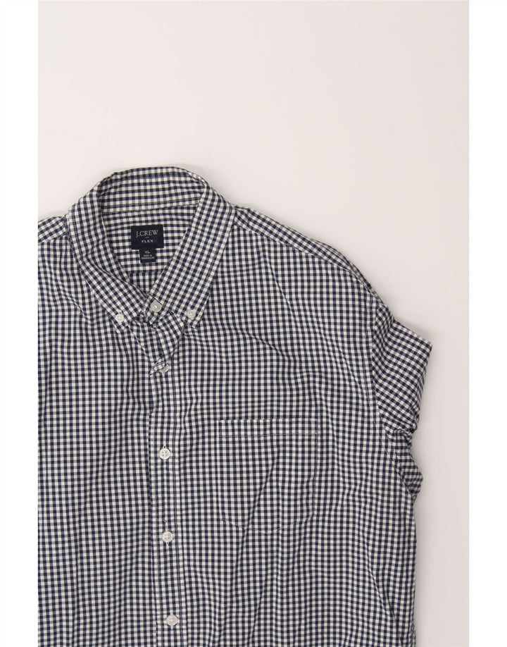 J. CREW Mens Flex Shirt XL Navy Blue Gingham Cotton Vintage J. Crew and Second-Hand J. Crew from Messina Hembry 