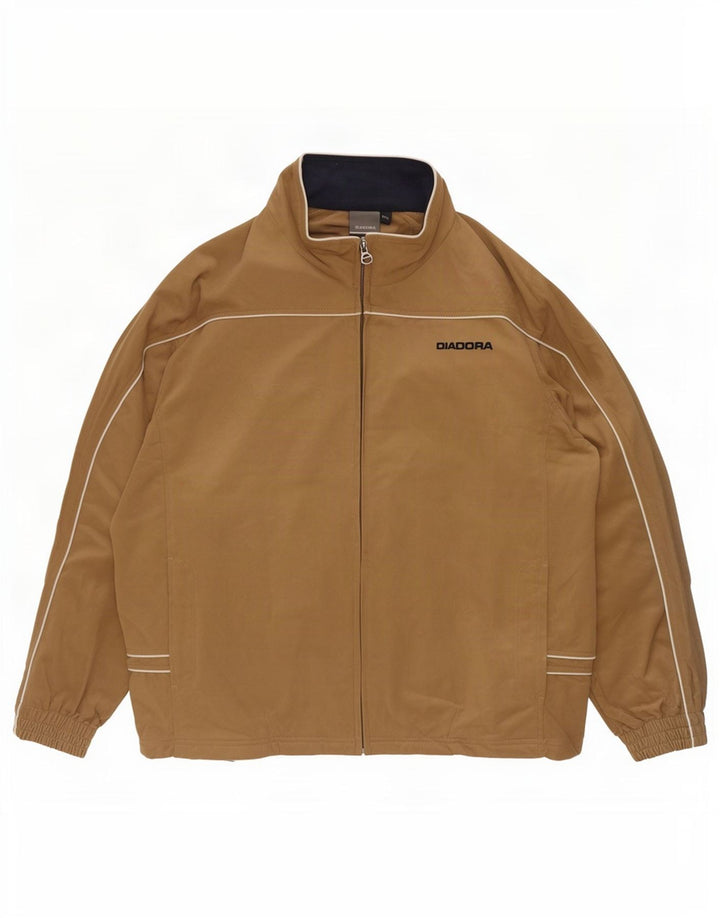 Мужской велюровый спортивный костюм Diadora 2XL, полиэстер в бежевую полоску