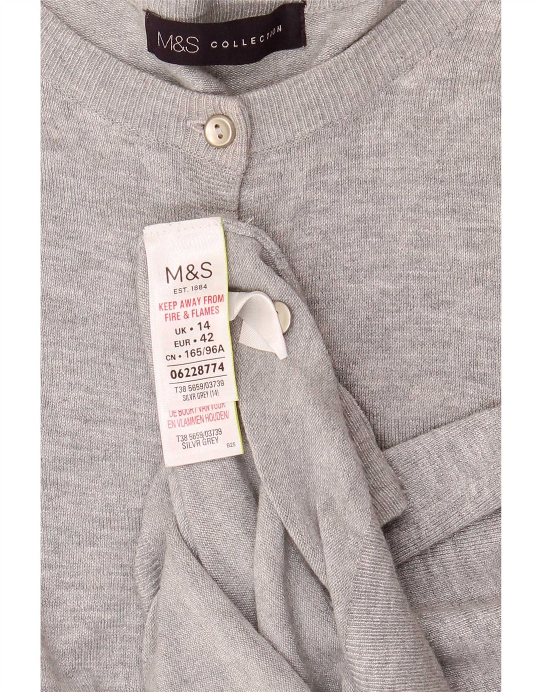 Женский кардиган Marks & Spencer UK 14, большой серый вискоза с крапинками