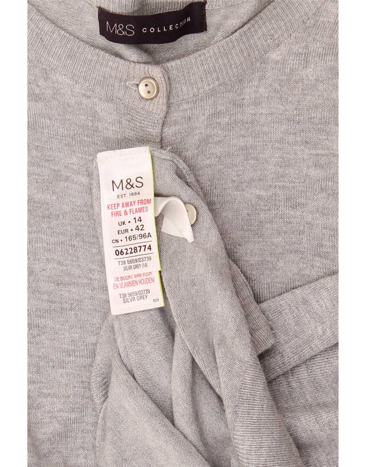 Женский кардиган Marks & Spencer UK 14, большой серый вискоза с крапинками