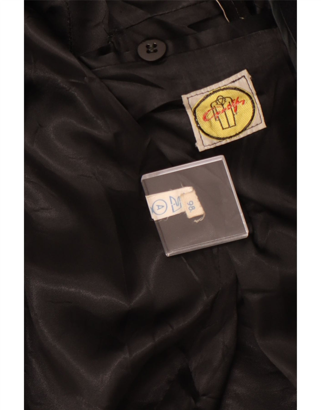 ВИНТАЖНОЕ Мужское двубортное пальто UK 40, большое черное