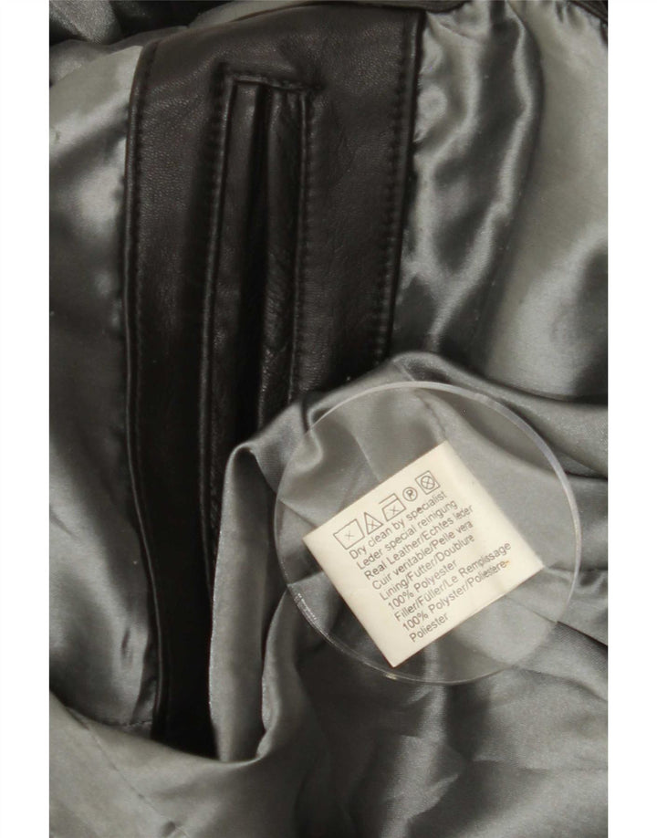 Винтажный мужской кожаный пиджак UK 42 XL, черный