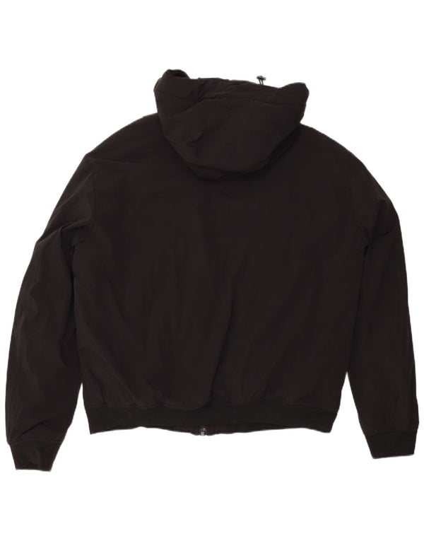 Мужская куртка-бомбер с капюшоном Zara UK 42 XL, черный полиэстер