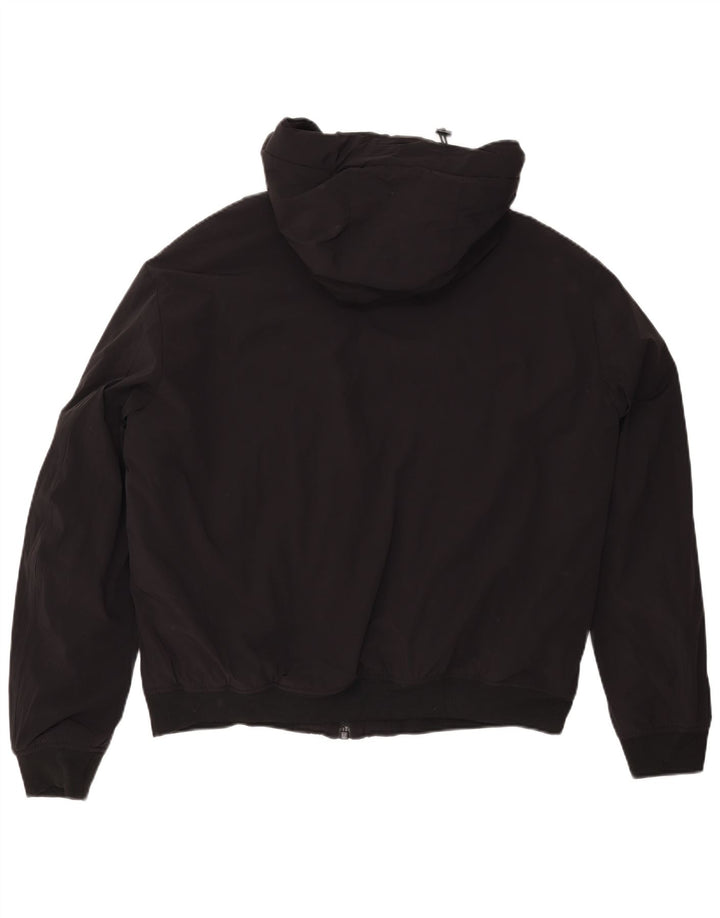 Мужская куртка-бомбер с капюшоном Zara UK 42 XL, черный полиэстер