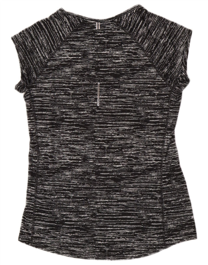Женская футболка Nike Dri Fit Top UK 12, средний черный полиэстер с крапинками