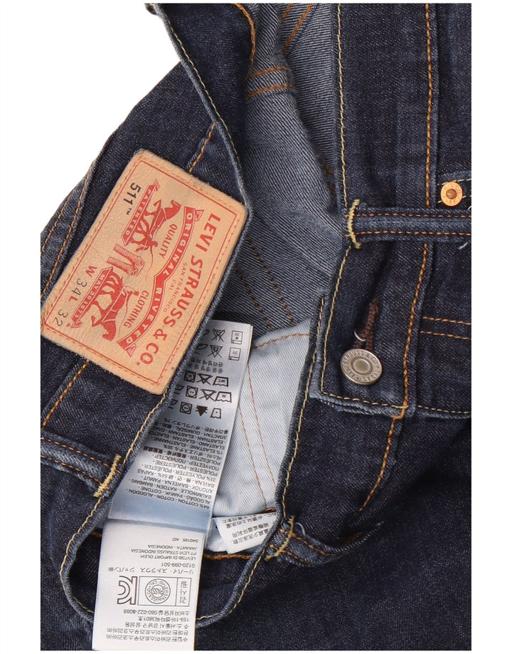 Мужские джинсы Levi's 511 Slim W34 L32 Темно-синие, хлопок