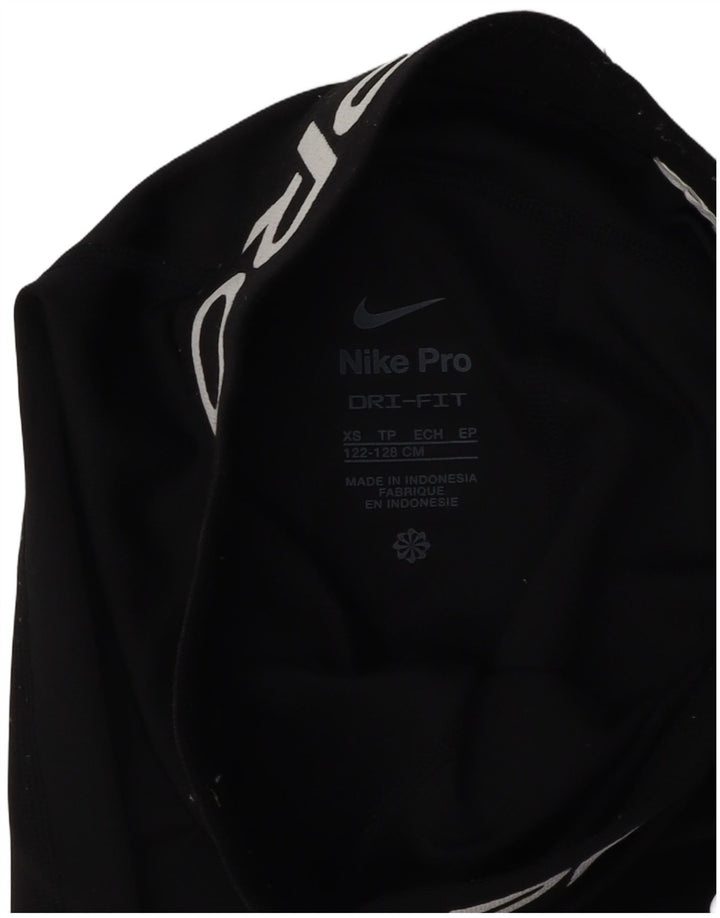 NIKE Girls Dri Fit Graphic Leggings 6-7 Years XS Black