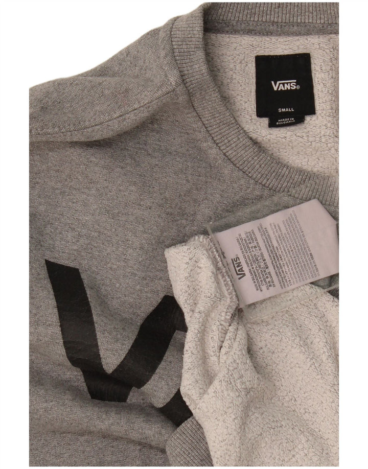 Мужской свитшот с рисунком Vans, маленький серый хлопковый джемпер в крапинку