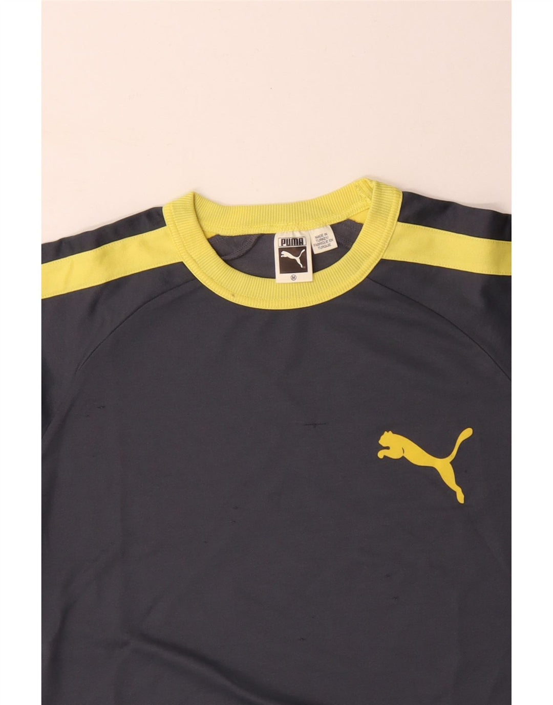 Мужская футболка PUMA из хлопка среднего серого цвета с цветными блоками