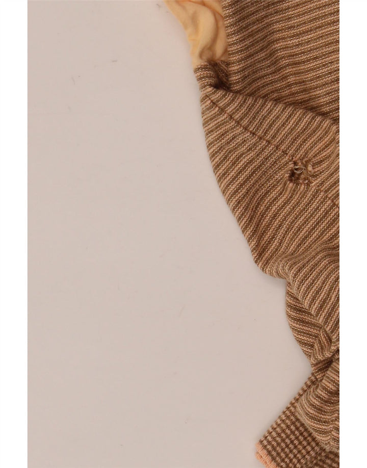 Мужская рубашка-поло Donny & Max XL из хлопка в коричневую полоску