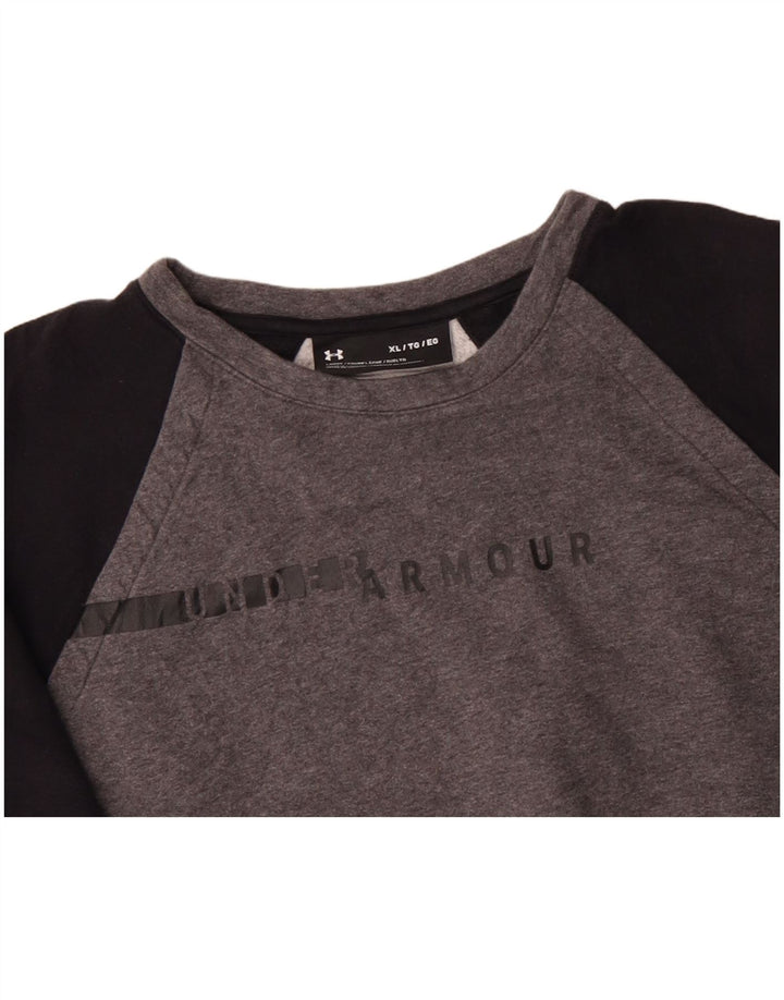 Женский джемпер оверсайз UNDER ARMOR UK 18 XL Серый с цветными блоками