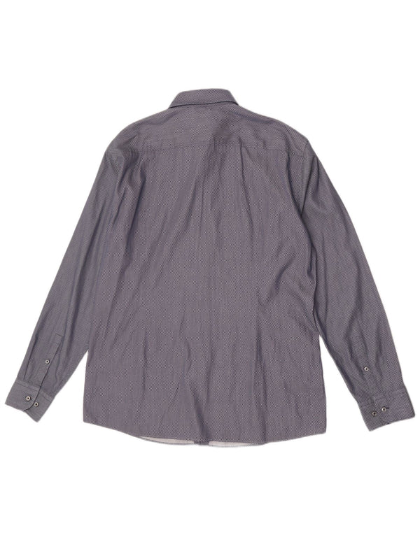 Мужская рубашка приталенного кроя Hugo Boss, размер 17, 43 XL, синяя клетка