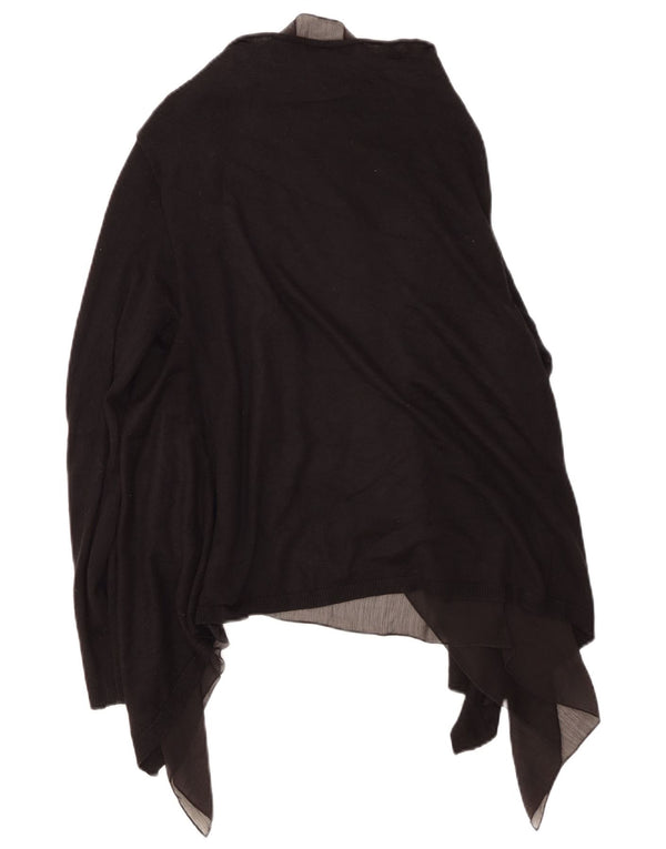 Женский асимметричный открытый кардиган ZARA UK 12, средний черный акрил