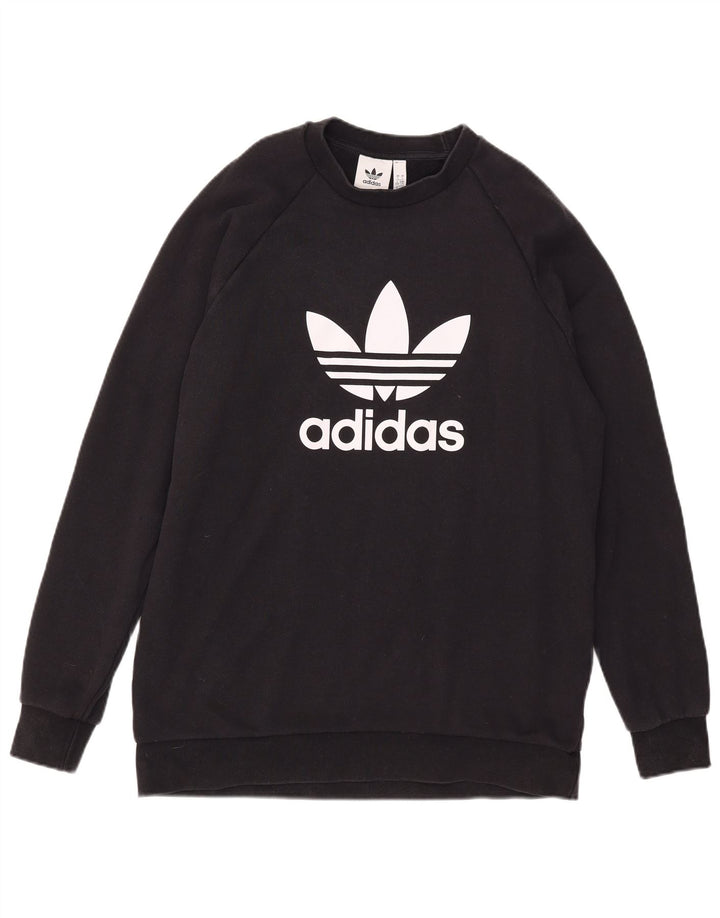 Мужской свитер с рисунком Adidas, большой черный хлопковый джемпер
