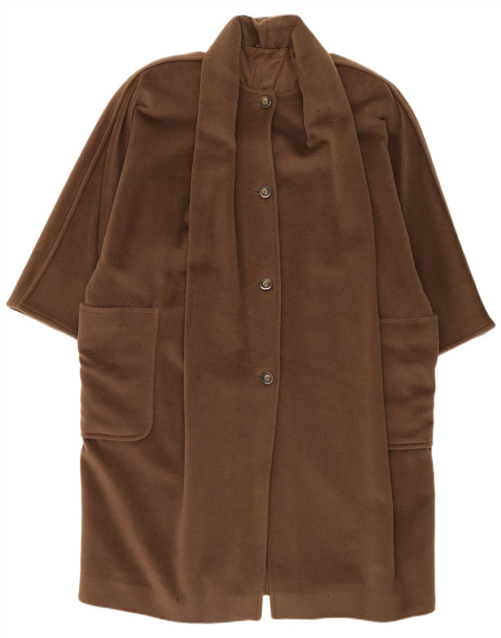 Женское пальто оверсайз Max Mara UK 12, средний коричневый цвет, шерсть