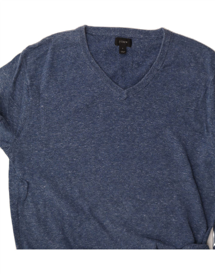 J. CREW Mens V-Neck Jumper Sweater Small Blue Flecked Cotton Vintage J. Crew and Second-Hand J. Crew from Messina Hembry 