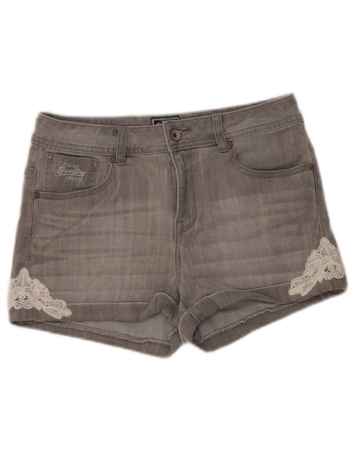 Женские джинсовые шорты Superdry W30, хлопок среднего серого цвета