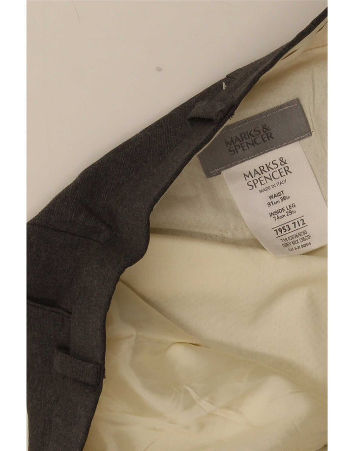 Мужские укороченные брюки Marks & Spencer W36 L24, серая шерсть