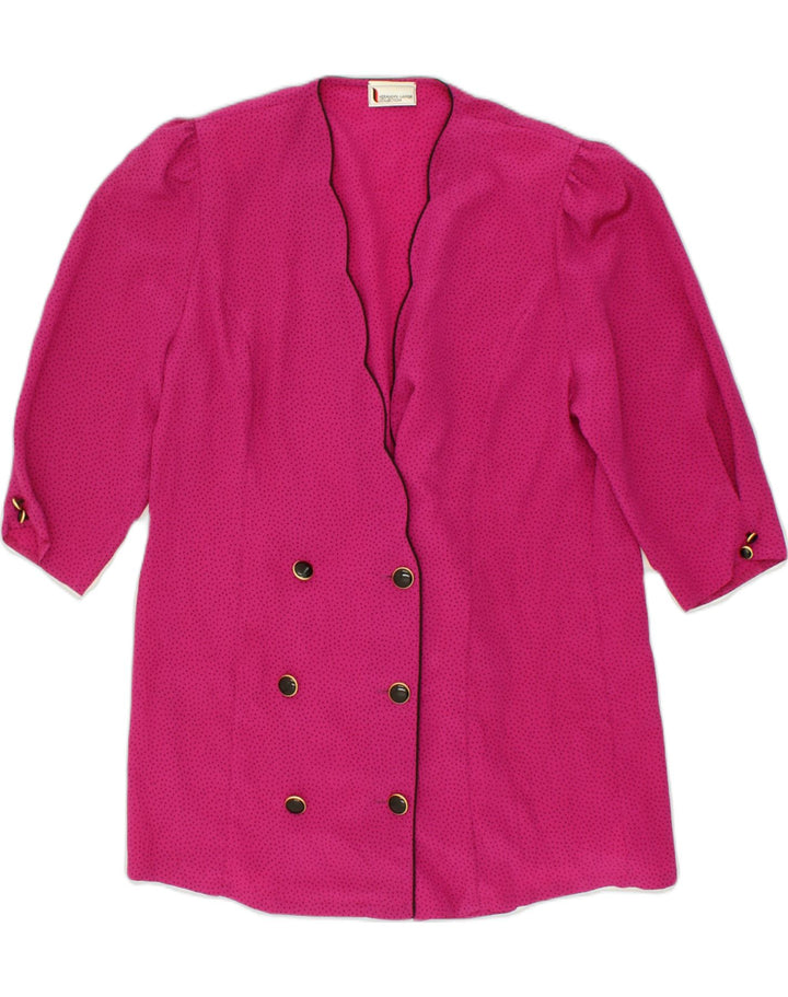 HERMANN LANGE Womens 3/4 Sleeve Double Breasted Blazer Jacket EU 42 Large Pink | Vintage Hermann Lange | Thrift | Second-Hand Hermann Lange | Used Clothing | Messina Hembry 