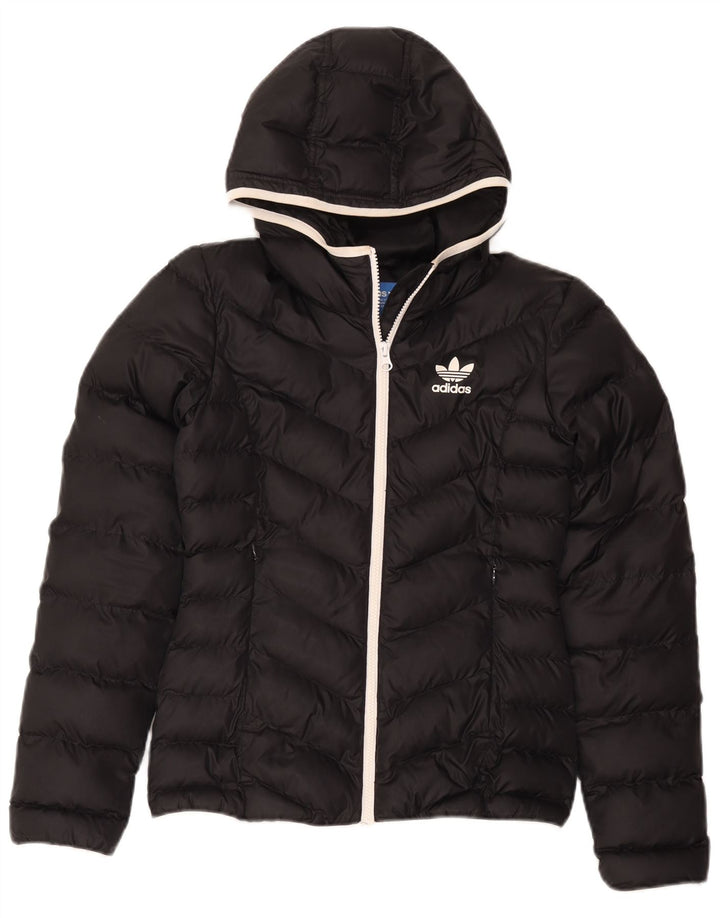 Женская утепленная куртка Adidas с капюшоном UK 6 XS, черный полиэстер