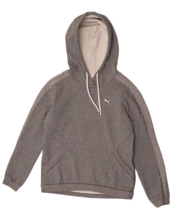 Женский джемпер с капюшоном Puma UK 10, маленький серый с цветными блоками, спортивный