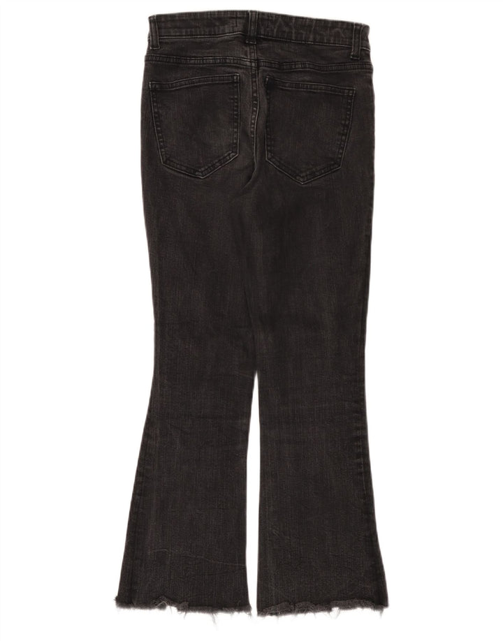 Женские расклешенные джинсы ZARA EU 38, маленькие W28 L25, черный хлопок