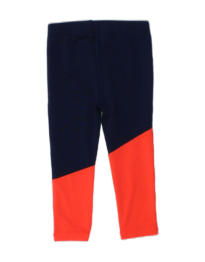 NIKE Girls Leggings 2-3 Years  Navy Blue Colourblock Polyester Vintage Nike and Second-Hand Nike from Messina Hembry 