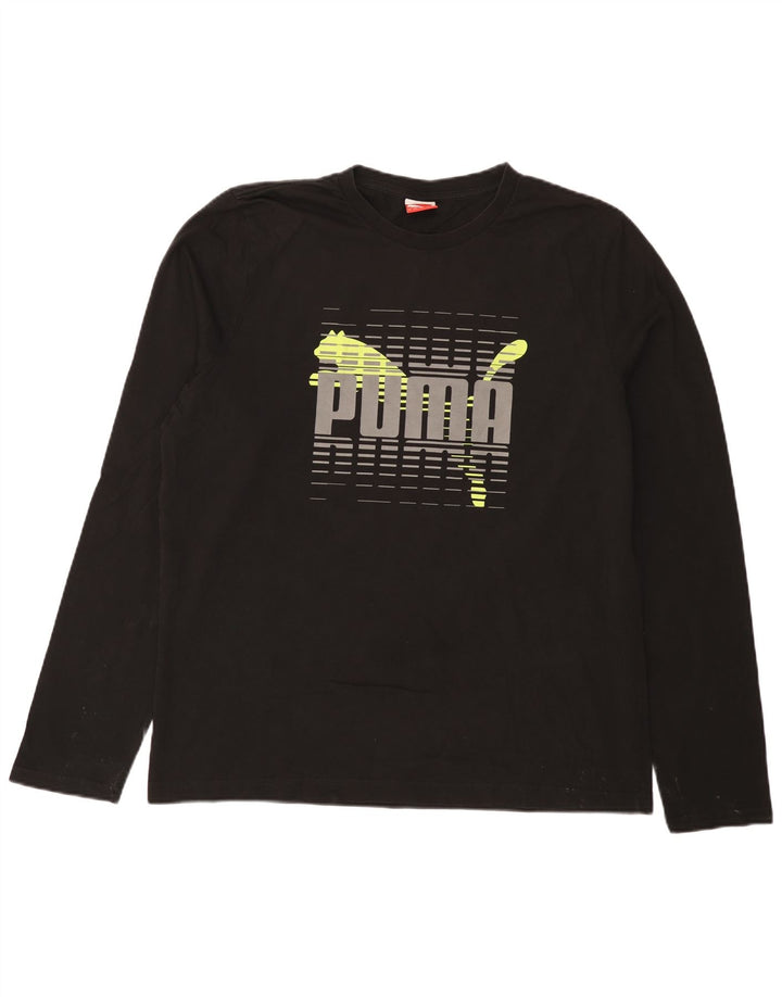 Мужской топ с рисунком Puma с длинным рукавом XL, черный