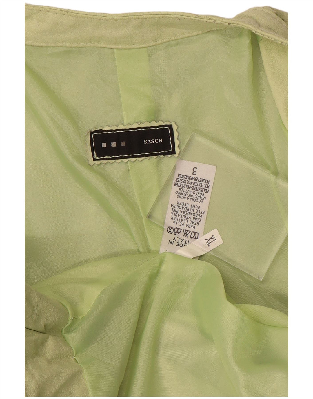 Женская укороченная кожаная куртка Sasch UK 18 XL зеленая кожа