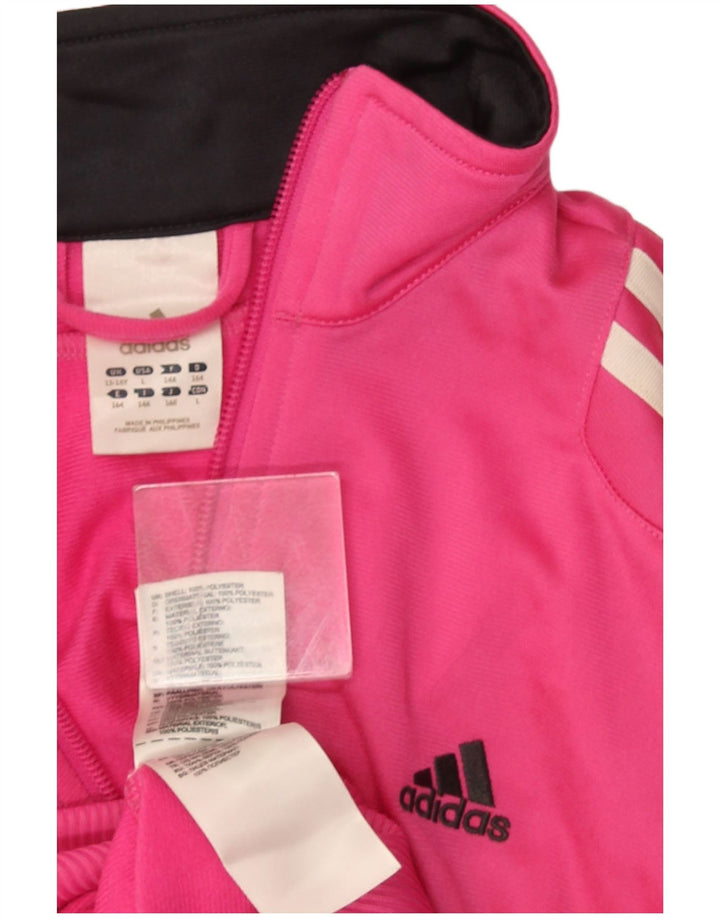 Спортивный костюм Adidas для девочек, верхняя куртка 13-14 лет, розовый полиэстер