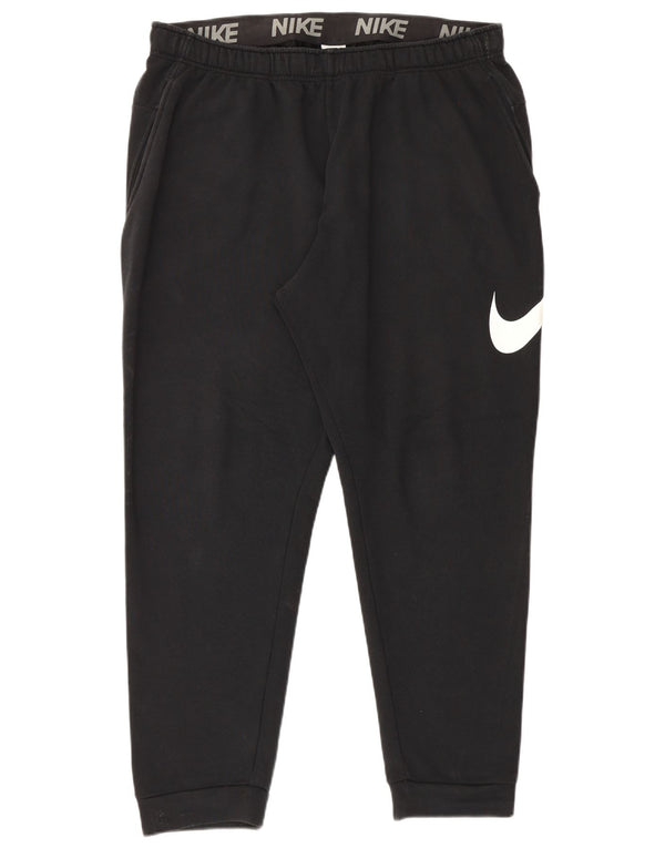 Женские спортивные брюки Nike Dri Fit с графическим принтом, брюки для бега, Великобритания 20, 2XL, черные