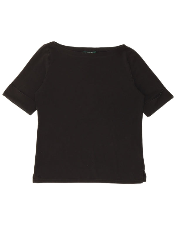Женская футболка Ralph Lauren Top UK 14, большой черный хлопок