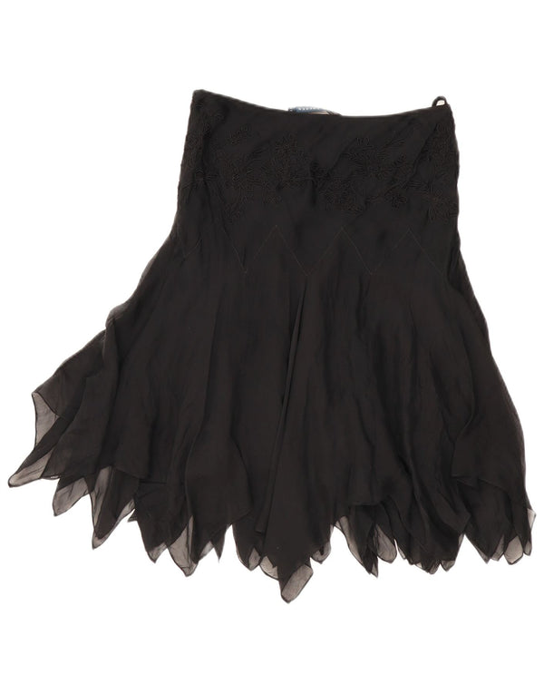 RALPH LAUREN Женская асимметричная юбка US 6 Medium W28 Черная шелковая