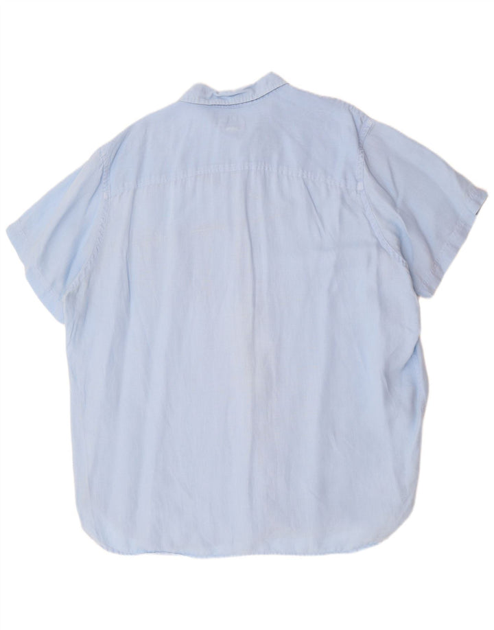 TIMBERLAND Мужская рубашка обычного кроя с коротким рукавом 3XL синяя