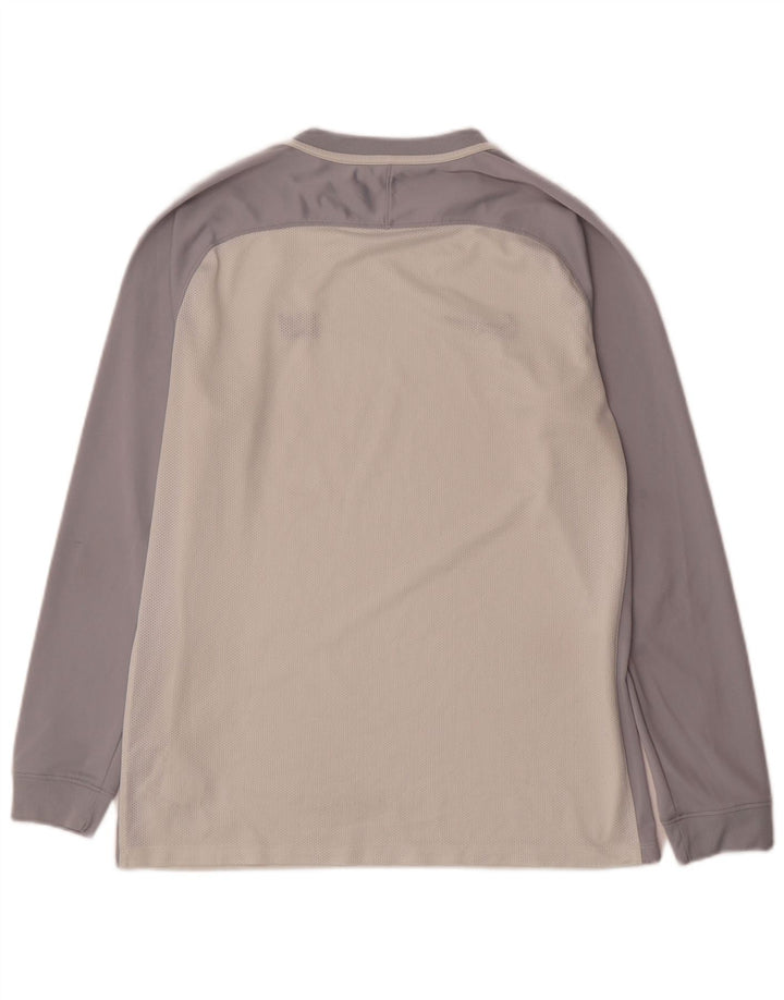 Мужской топ Nike Dri Fit с графикой и длинными рукавами, большой белый полиэстер с цветными блоками