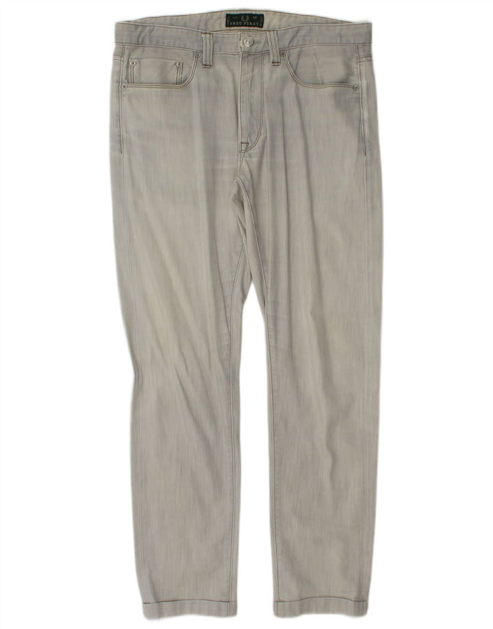 Мужские узкие джинсы FRED PERRY W33 L29 серые, хлопок