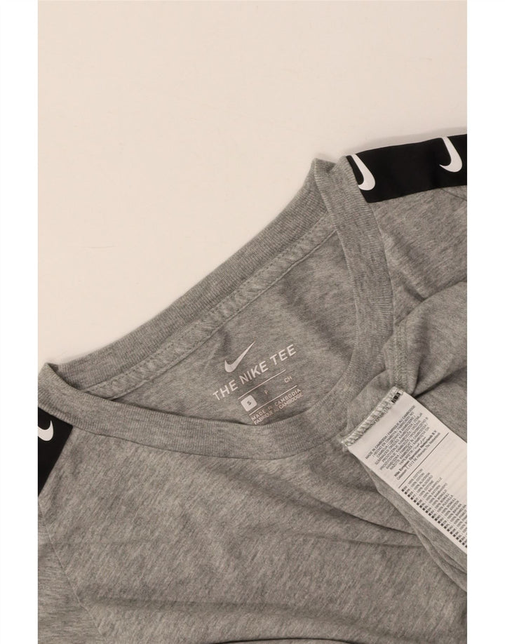 NIKE Mens Graphic T-Shirt Top Small Grey Colourblock Cotton