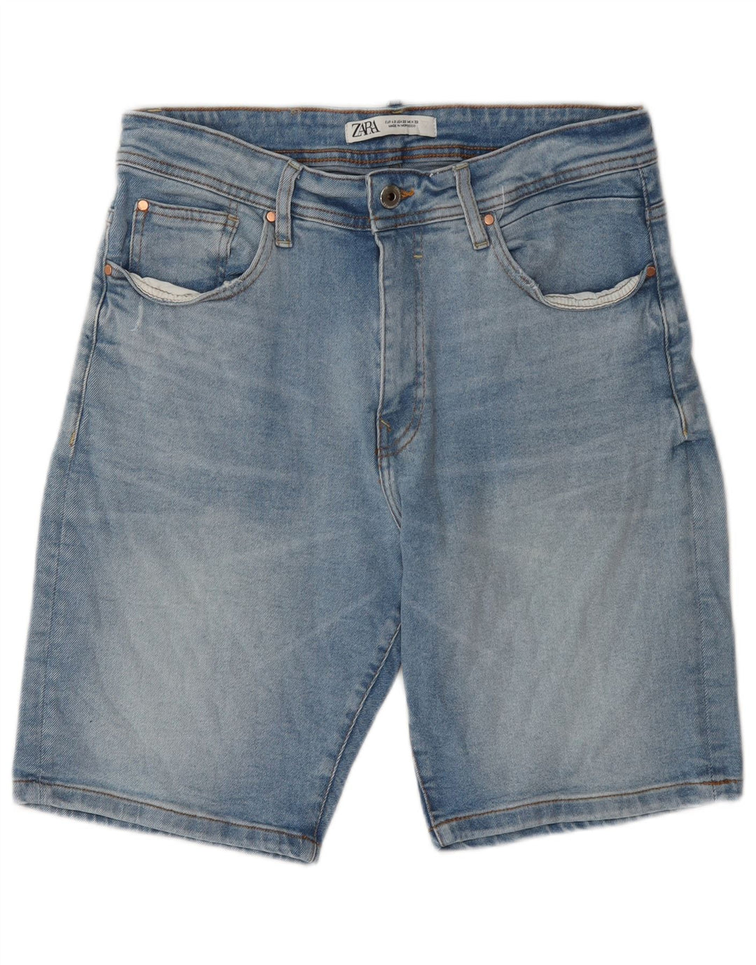 Мужские джинсовые шорты Zara EU 42, большие, W32, синие, хлопок
