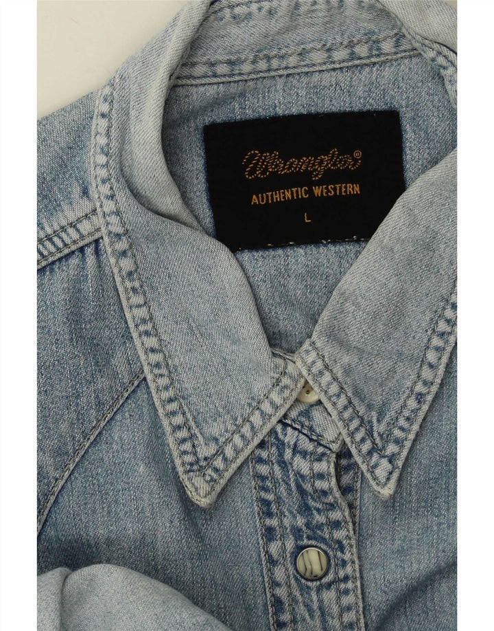 Женская джинсовая рубашка Wrangler UK 14, большая синяя